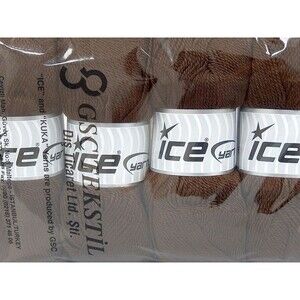 New Ice Yarns Tharp Brown Acrylic Sport Yarn 4 Skeins